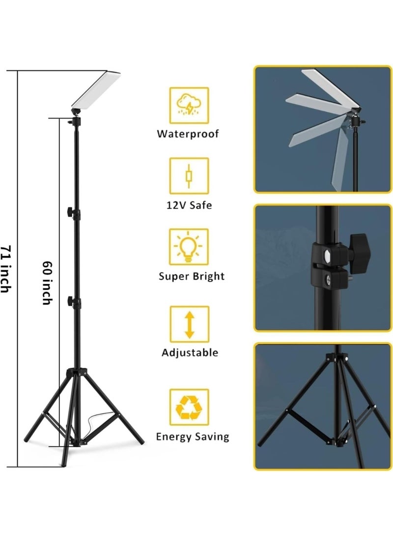 LIMOS Camping Light, LED Desert Light,Work Lights with Stand for Camping, Adjustable Metal Telescoping Tripod, Powered by USB Port, Multipurpose Lights Outdoor for Garden and Camp (Black) - Image 5