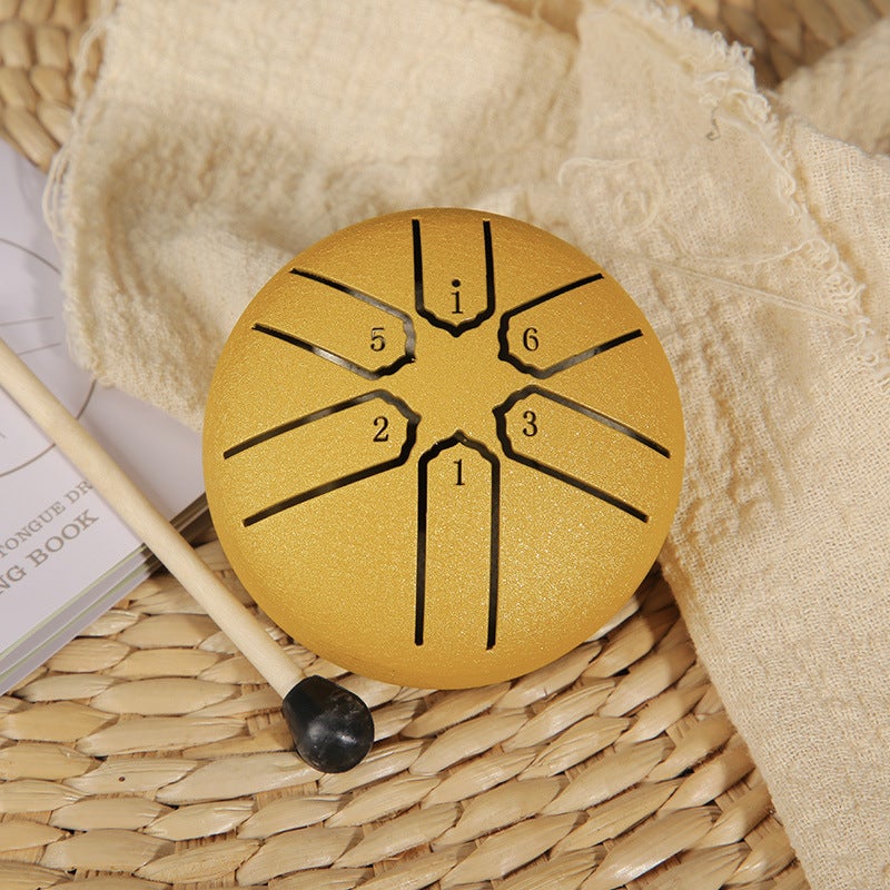Generic Eight Sound Outdoor Rain Drum Mini Instrument 【 3inch 】malachite green + tutorial + drum stick 