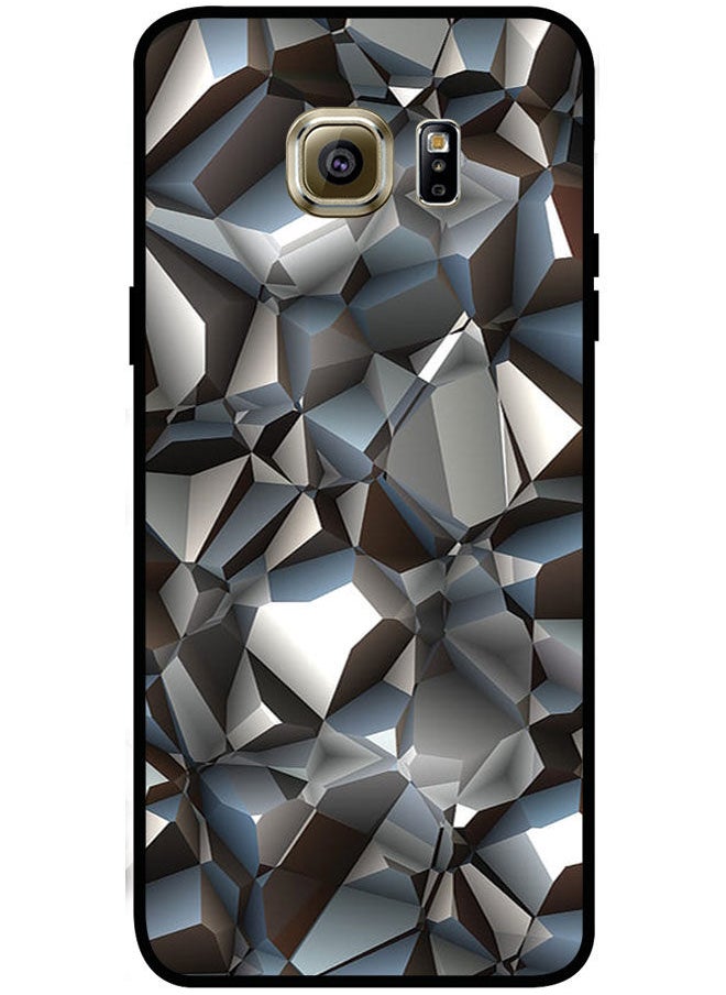 EYE CATCH - Protective Case Cover For Samsung Galaxy S6 Edge Smart Series Printed Protective Case Cover for Samsung S6 Edge 3D Grey Diamond Pattern - Image 1