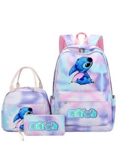 Stitch Cartoon Backpack Three-Piece Set