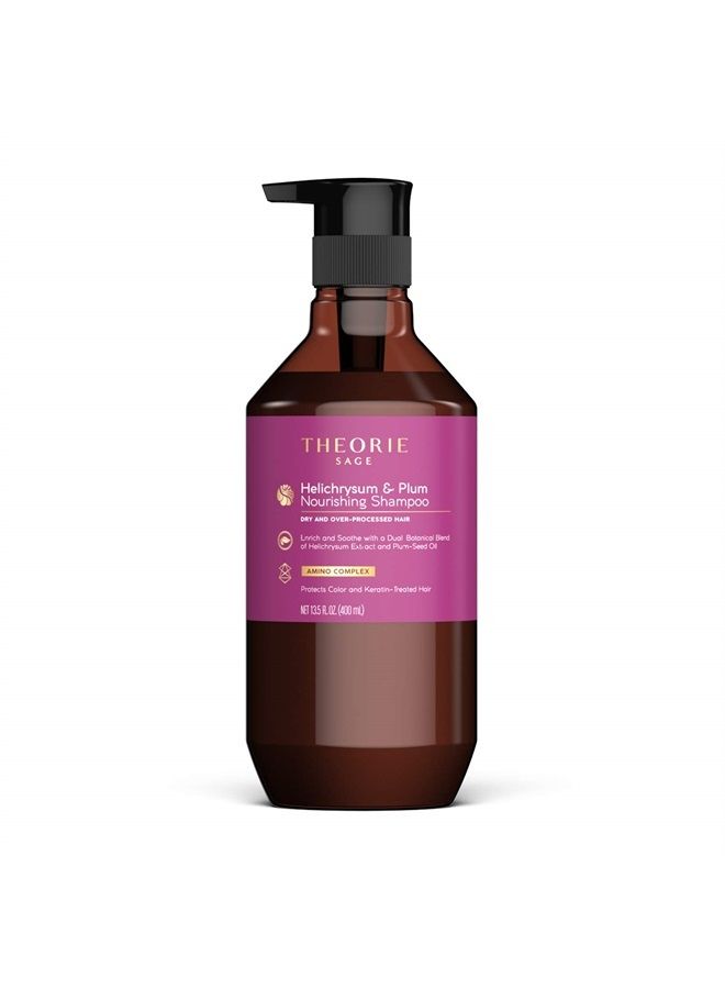 Theorie : Sage - Helichrysum & Plum - Nourishing Shampoo - For Dry & Over-Processed Hair - Protects Color & Keratin Treated Hair, 400ml (Label Design May Vary) - Image 1