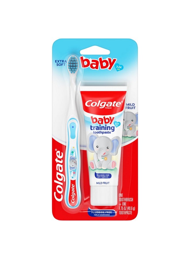 كولجيت مجموعة معجون أسنان وفرشاة أسنان كولجيت لتدريب الأطفال، بنكهة الفواكه الخفيفة، للأعمار من 3 إلى 24 شهرًا - Image 1