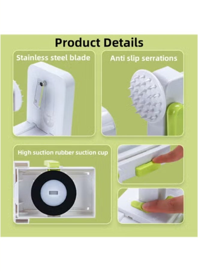 general Professional Foldable Fruit  Vegetable Spiral Slicer, 5-in-1 Cheese Grater with Handle, Manual Rotating Cheese  Vegetable Chopper - Image 5