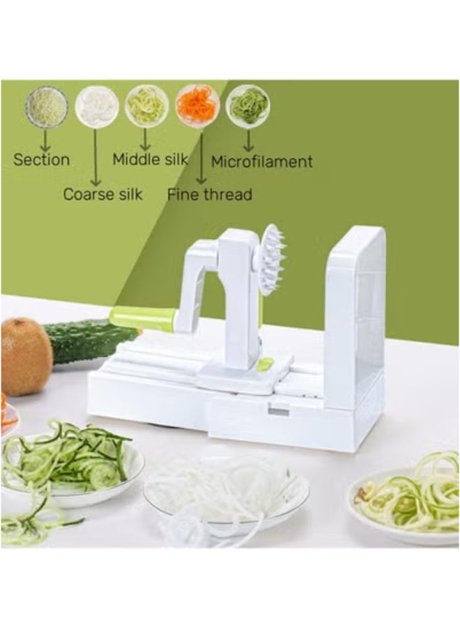 general Professional Foldable Fruit  Vegetable Spiral Slicer, 5-in-1 Cheese Grater with Handle, Manual Rotating Cheese  Vegetable Chopper - Image 4
