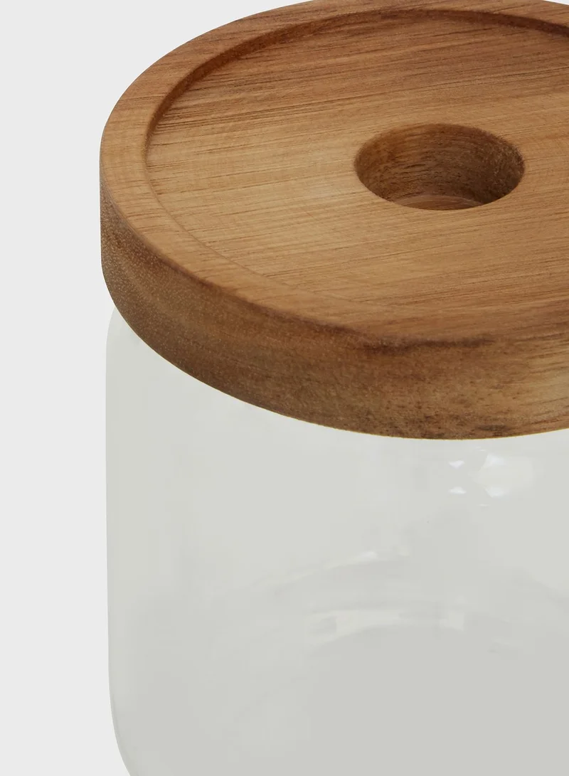Premier Freska Glass Storage Jar With Acacia Lid 500Ml