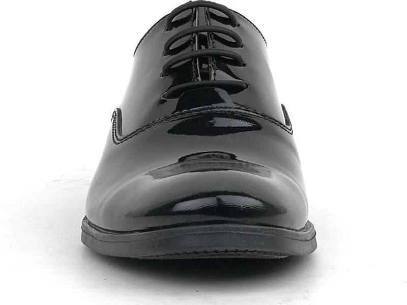 راكربلاس Smokin Black Patent Leather Lace-Up Kids Classic Shoes