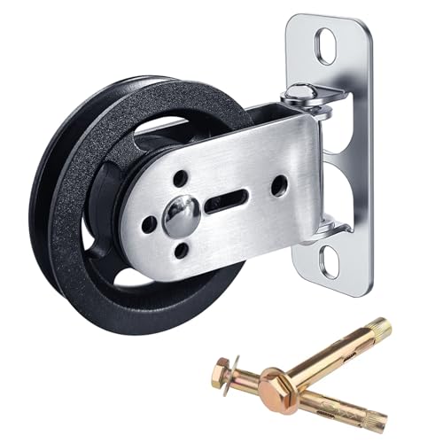 powerfeng Cable Pulley Wheel System Wall Mounted：180° Rotation Silent Cable Gym Pulley Blocks - Heavy Duty Swivel LAT Pulley System Gym Home Equipment - Image 1