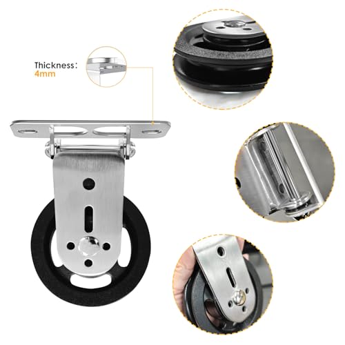 powerfeng Cable Pulley Wheel System Wall Mounted：180° Rotation Silent Cable Gym Pulley Blocks - Heavy Duty Swivel LAT Pulley System Gym Home Equipment - Image 3