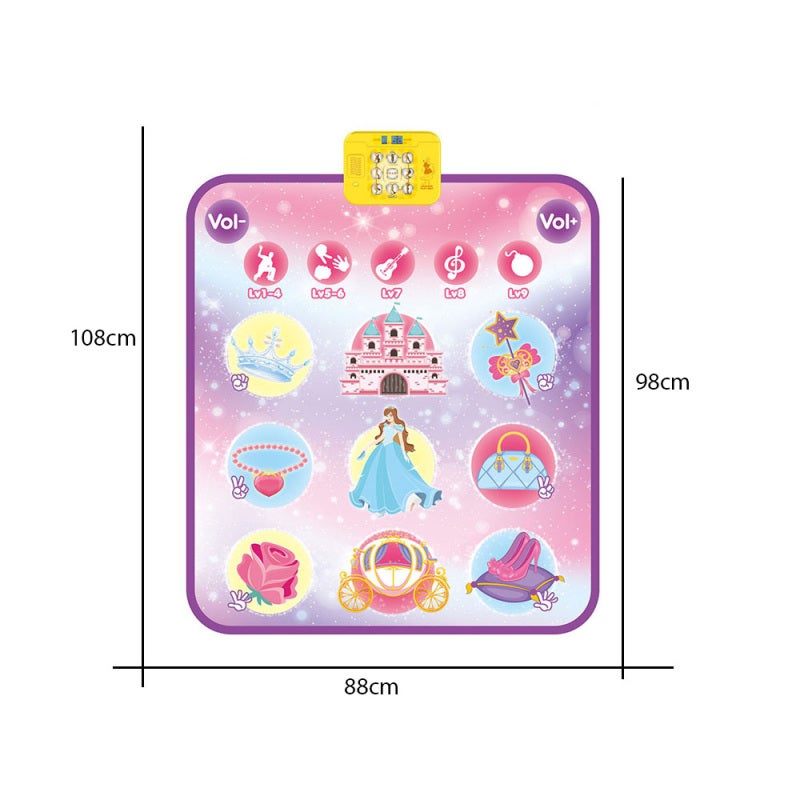 Dance Mat Princess Style PE Fabric 5 Upgraded Game Modes Dual Player Mode - 9 Difficulty Levels Double Anti-Slip Design for Family Indoor Outdoor Fun - Image 3