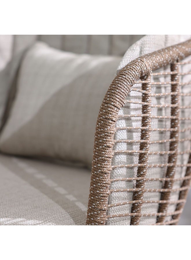 DANUBE HOME Luna 1 + 2 Seater Balcony Set  |Table And Chairs Set | All Weather 3 Piece Bistro Set With Coffee Table | Modern Design Furniture For Outdoor Garden  - Beige - Image 4