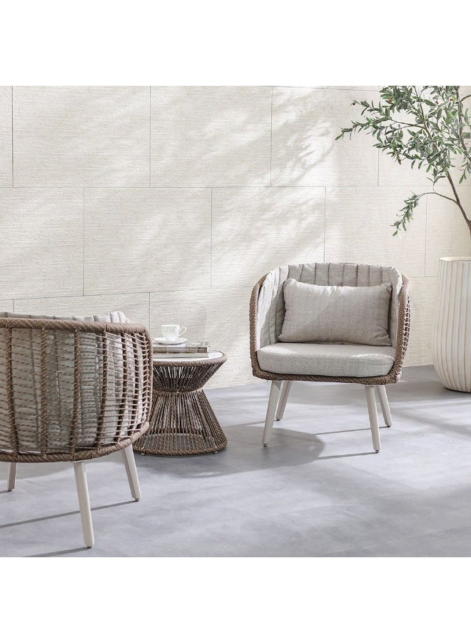 DANUBE HOME Luna 1 + 2 Seater Balcony Set  |Table And Chairs Set | All Weather 3 Piece Bistro Set With Coffee Table | Modern Design Furniture For Outdoor Garden  - Beige - Image 3