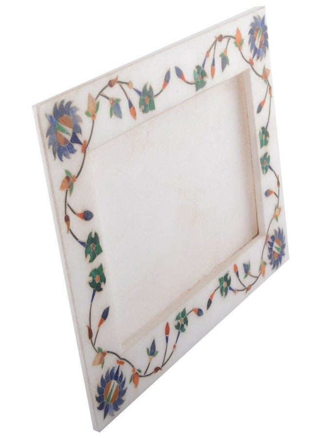 Pooja Creation White Marble Photo Frame Showpeace Item for Home Decoration 8x6 inch - Image 2