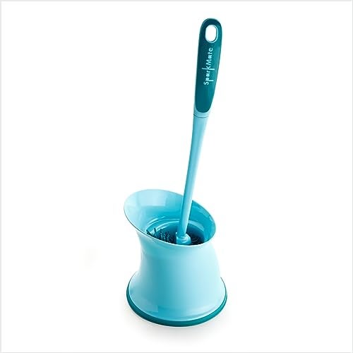 Sparkmate By Crystal Twin Side Silicone Toilet Brush with Holder | TPR Bristles | Atibacterial Brush |Aqua Green | Xtralife - Image 3