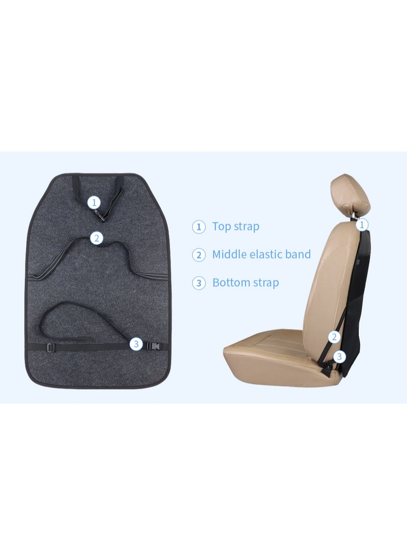 Car Seat Protector Large Kick Mat 2 Pack Durable Water Resistant Auto Seat Back Covers with 2 Mesh Pockets Protection Anst Dust Mud Scratches (Black, 2-Pack) - Image 2