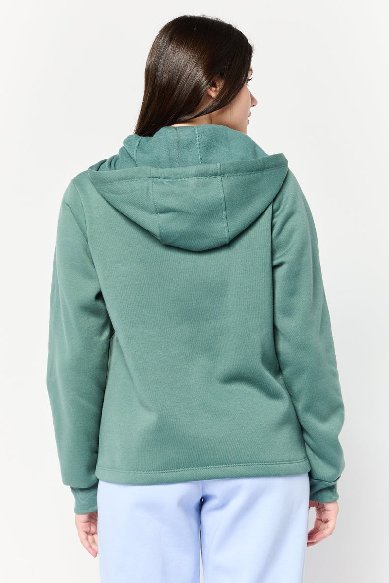 BSP Women Sportswear Fit Long Sleeves Outdoor Hoodies, Sage Green  - Image 4