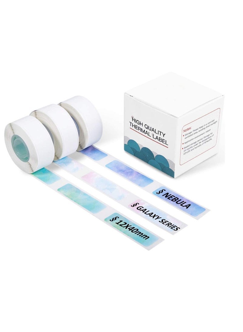 with Phomemo D30 Adhesive Nebula/Galaxy Series Pattern Paper, 3/8*1 1/2(12mm X 40mm), 160 Labels/Roll, For D30 Label Maker Machine, 3 Rolls - Image 1