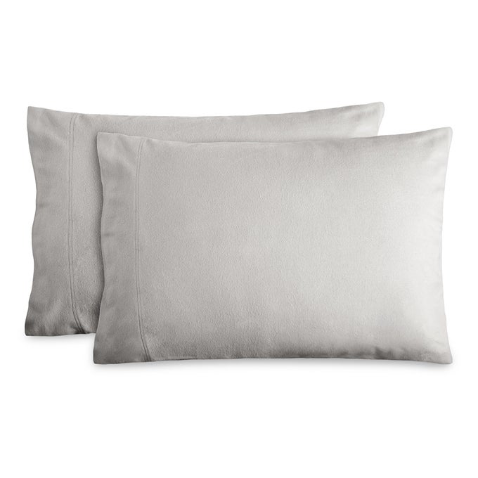 FLANNEL KING PILLOWCASES SET OF 2100 COTTON VELVETY SOFT COZY DOUBLE BRUSHED HEAVYWEIGHT FLANNEL PILLOWCASES KING PILLOWCASE SET OF 2 LIGHT GREY