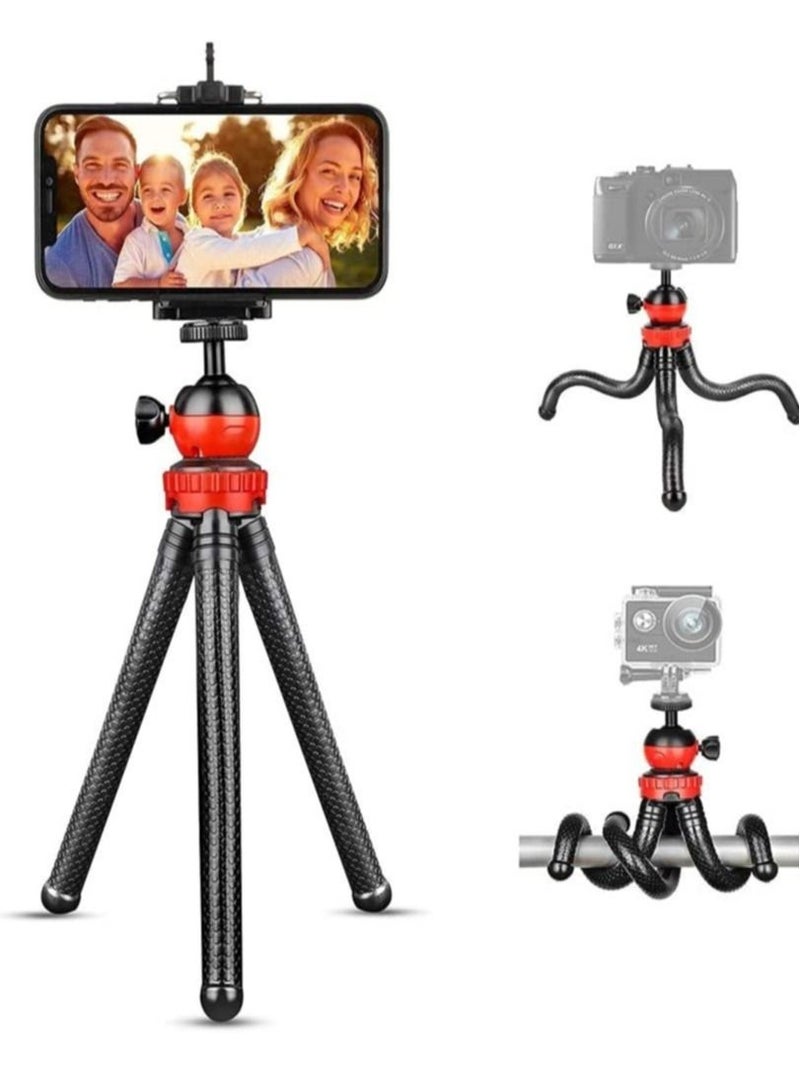 Flexible Tripod，12 Inch Phone Tripod for iPhone and Android Phone, Action Camera Tripod for GoPro Canon Nikon DSLR  - Image 1