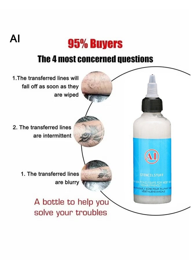 AI Stencil Stuff -Tattoo Setncil Gel,Template Base Paste Semi-permanent Tattoo Transfer Paste Transfer Paste Suitable for Transfer Paper Machine Tattoo Supplies Accessories 30ML - Image 2