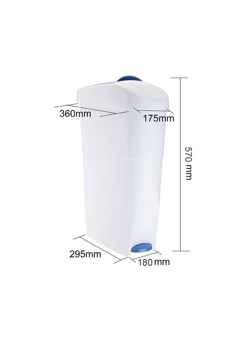 VINSTAR - 21 Ltr Lady Sanitary Napkin Bin Polypropylene Pedal Dustbin For Toilet Hygienic Feminine Waste Disposal - Image 1