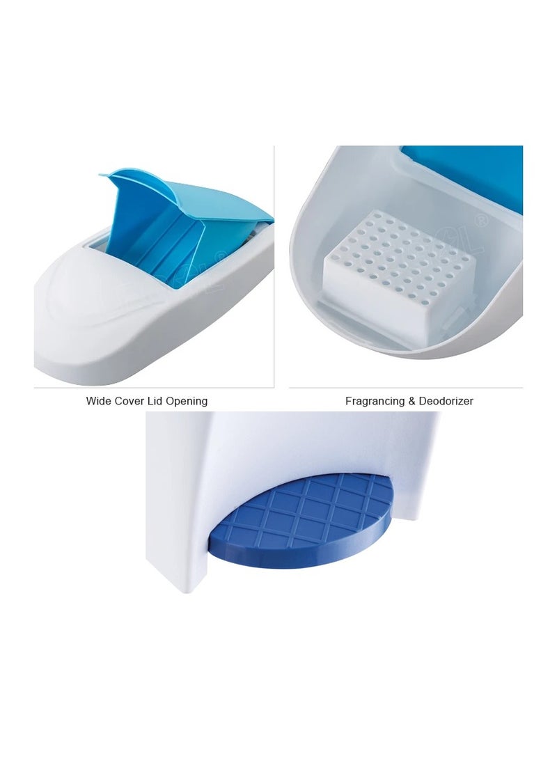 VINSTAR - 21 Ltr Lady Sanitary Napkin Bin Polypropylene Pedal Dustbin For Toilet Hygienic Feminine Waste Disposal - Image 1
