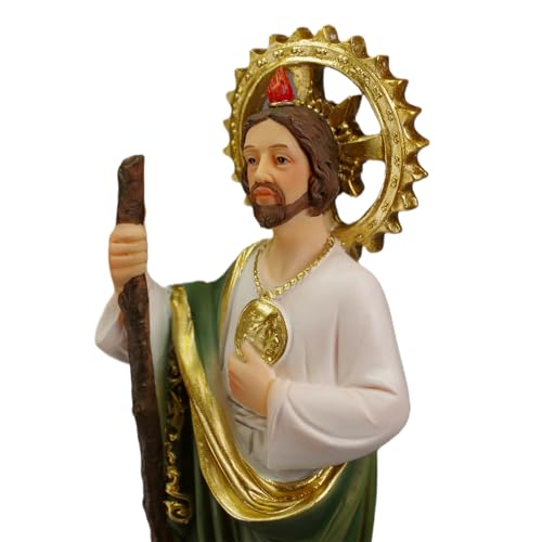 PSYHILAR 8 Inch San Judas Tadeo Estatua, Saint Jude Statue St Juditas Coins Money Resin Religious Figurine - Image 2