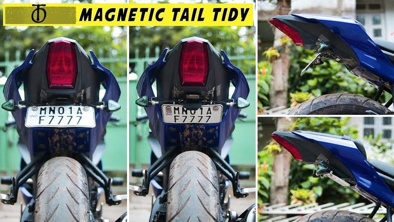 AUTOPOWERZ Premium Magnetic Foldable Tail Tidy Number Plate Holder for Universal for All Bikes - Image 4
