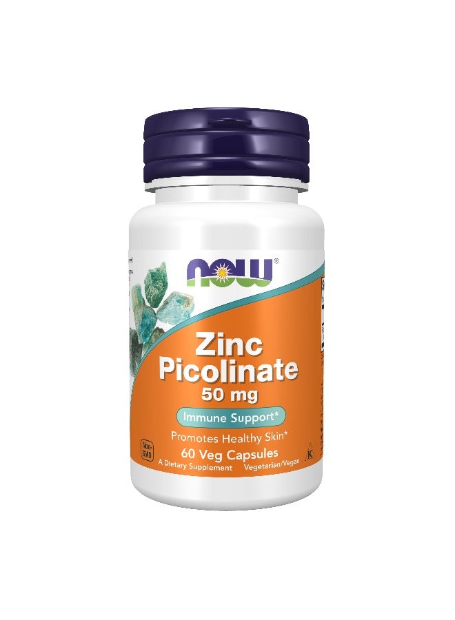 Now Foods Zinc Picolinate 50mg 60 Veg Capsules - Image 1