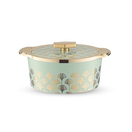 Trueware Floraa Fine Inner Steel Uncoated Casserole, 1500 Ml, Green | PU Insulated | BPA Free | Odor Proof | Food Grade | Easy To Store | Ideal For Chapatti | Roti | Curd Maker | Thermoware | Hot Pot - Image 1