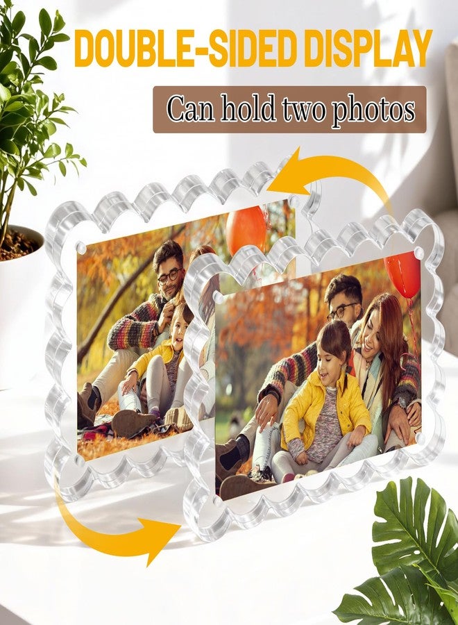 StyEdEk 3 Sets 4x6inch Acrylic Picture Frame Strong Magnetic Picture Frames Double Sided Clear Picture Frames with Microfiber, 10+10mm Thick - Image 5