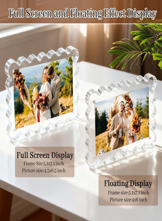 StyEdEk 3 Sets 4x6inch Acrylic Picture Frame Strong Magnetic Picture Frames Double Sided Clear Picture Frames with Microfiber, 10+10mm Thick - Image 3