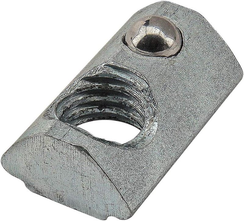 8020, 13084, 20 Series M5 x 0.8 Steel Self Aligning Roll in T-Nut with Ball Spring - T Slot Accessories for Aluminum Extrusion - Hardware Nuts (25 Pack)