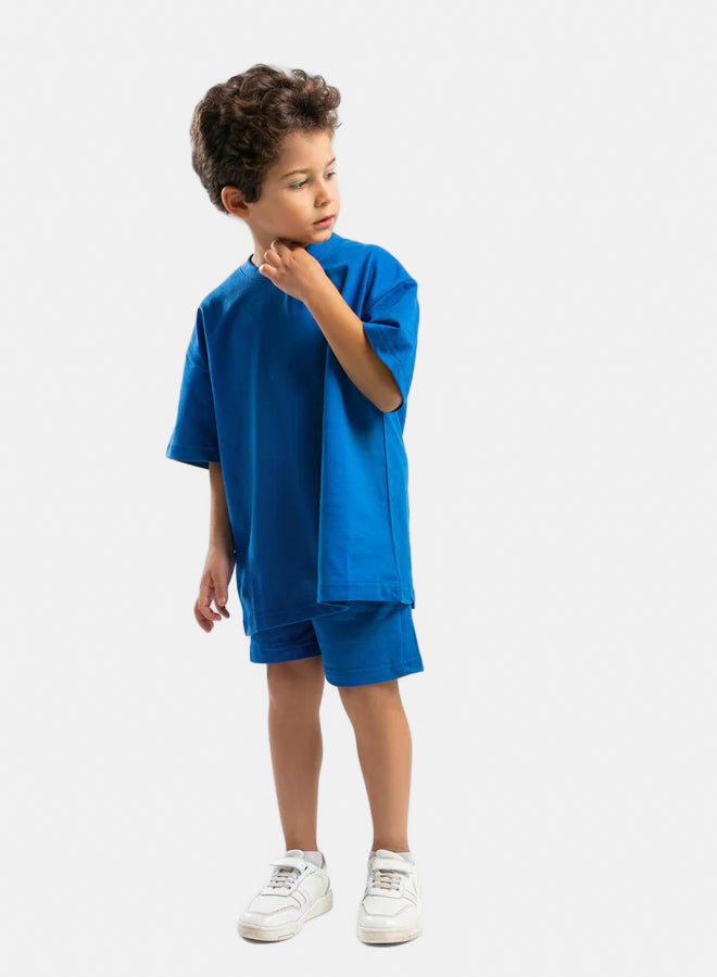 Organdy ELECTRIC BLUE LITTLE ONES SUMMER MELTON BOX-TEE - Image 2