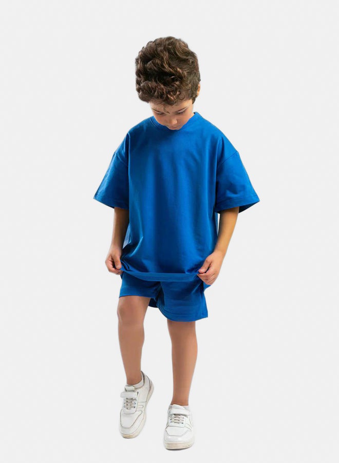Organdy ELECTRIC BLUE LITTLE ONES SUMMER MELTON BOX-TEE - Image 1