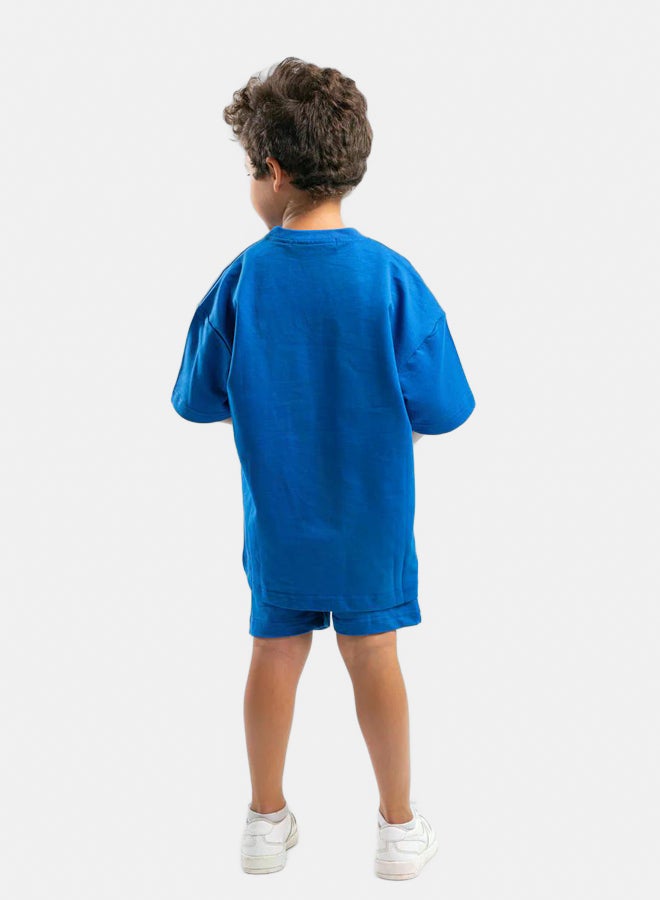Organdy ELECTRIC BLUE LITTLE ONES SUMMER MELTON BOX-TEE - Image 3