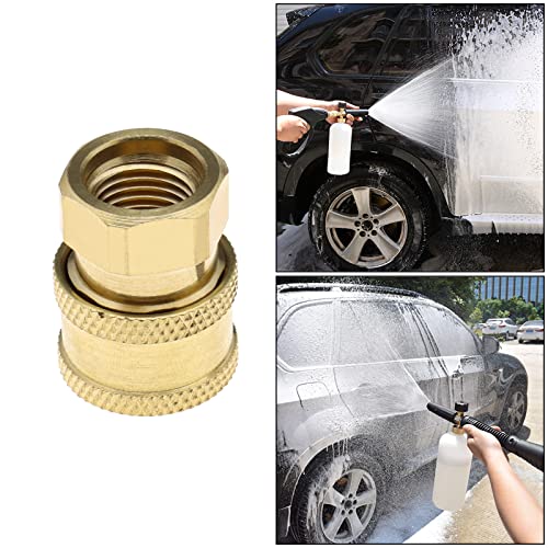 Create idea Set of 2 Pressure Washer Adapter 1/4 Inch Quick Connector to M14 Thread Fittings Brass Coupling Quick Disconnect Kit for Spray Lance Hose Pump - Image 4