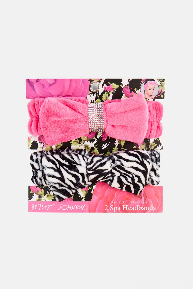 Betsey Johnson 2 Pieces Spa Headband, Multicolor - Image 1