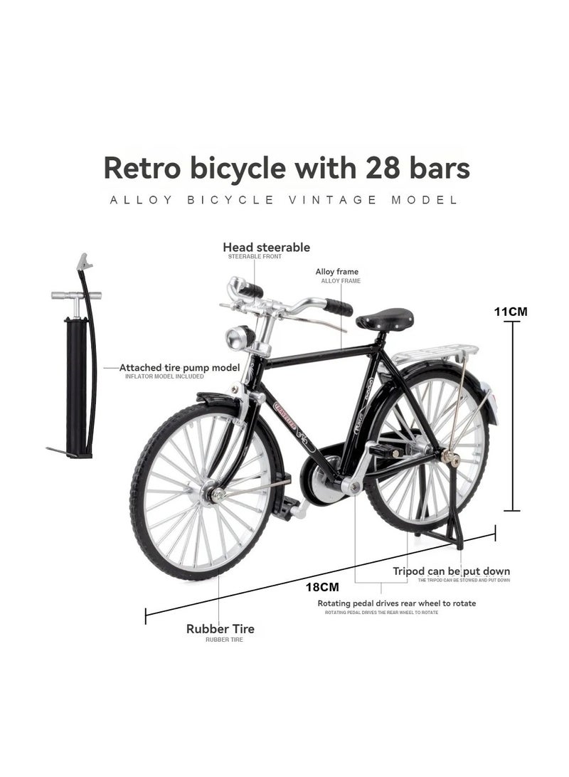 نموذج دراجة كلاسيكي مصبوب بمقياس 1:10 - تصميم كلاسيكي بتفاصيل واقعية وحامل عملي - Image 3