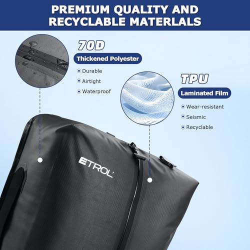 ETROL TPU Vacuum Bag for Travel 70D Nylon Reusable Compression Bag with IP67 Waterproof Zipper Compression Packing Cubes for Clothing Space Saver Bags for Luggage and BackpackGray1 PCS - Image 3