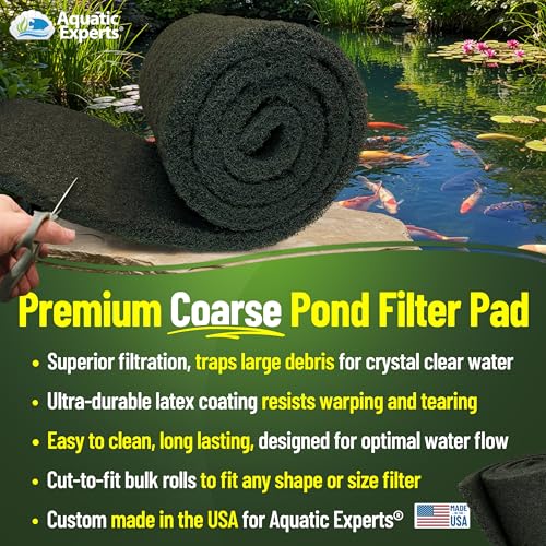 Aquatic Experts Classic Koi Pond Filter Pad COARSE – Bulk Roll Pond Filter Media, Rigid Ultra-Durable Latex Coated Fish Pond Filter Material US (12" x 72", Coarse (Black)) - Image 2