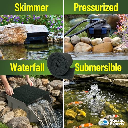 Aquatic Experts Classic Koi Pond Filter Pad COARSE – Bulk Roll Pond Filter Media, Rigid Ultra-Durable Latex Coated Fish Pond Filter Material US (12" x 72", Coarse (Black)) - Image 4