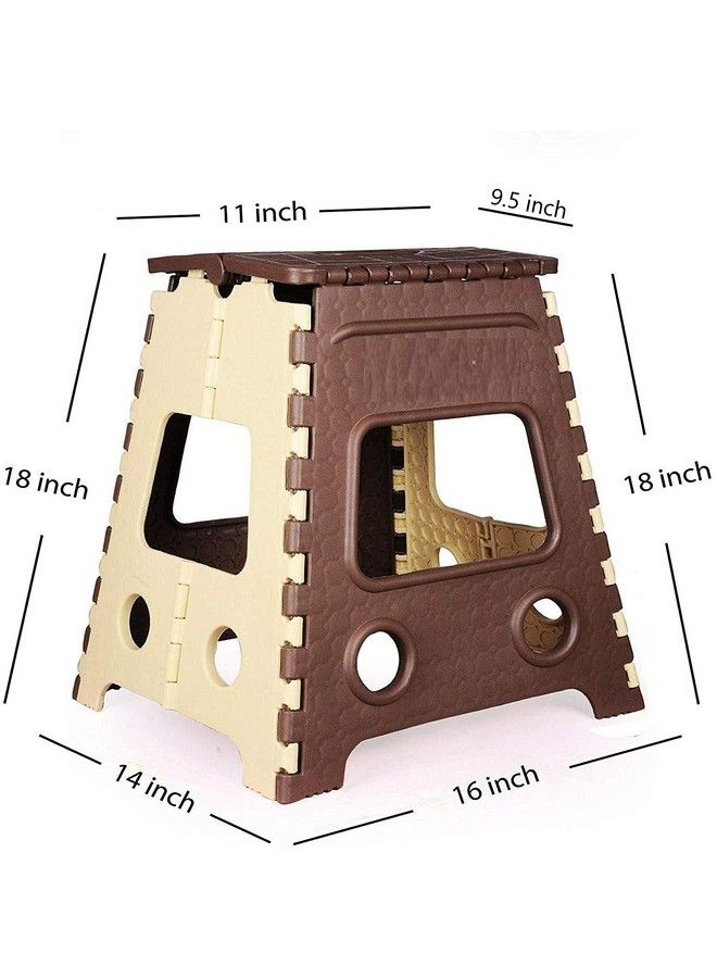 NIRVA WITH DEVICE OF WOMEN PICTURE New Stylist Portable Non Slip Folding Step Stool For Kids And Adults Super Handy Saves Space For Work And Homegreat For Travel And Outdoor Use (Brown & Cream) - Image 3