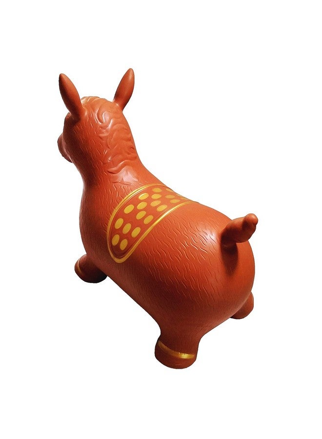 AppleRound Horse Bouncer With Hand Pump, Inflatable Space Hopper, Ride-On Bouncy Animal (Brown) - Image 4