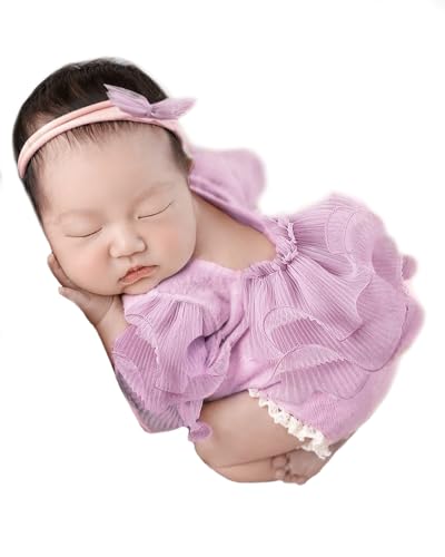 CUTEBBPHOTO CUTEBBPHOTO Newborn Photography Outfits Girl Baby Photo Tutu Dress Newborn Photoshoot Romper Baby Picture Bodysuit Lace  - Image 2
