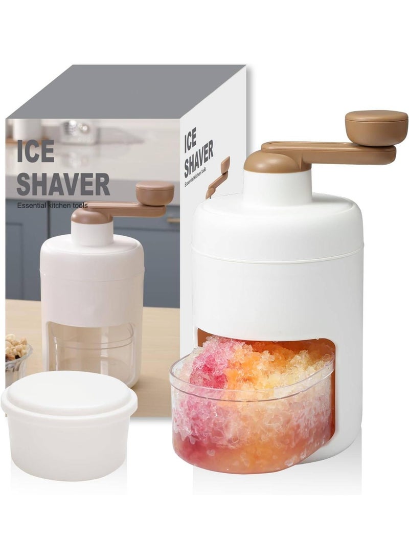 MOMENT MOMENT Manual Shaved Ice Shaver, Portable Snow Cone Maker Machine with 2 Ice-Trays, Small Hand Operated Crank Slushy-Maker Machine, Ice Crusher for Snow Cones, for Outdoor Picnics  - Image 1