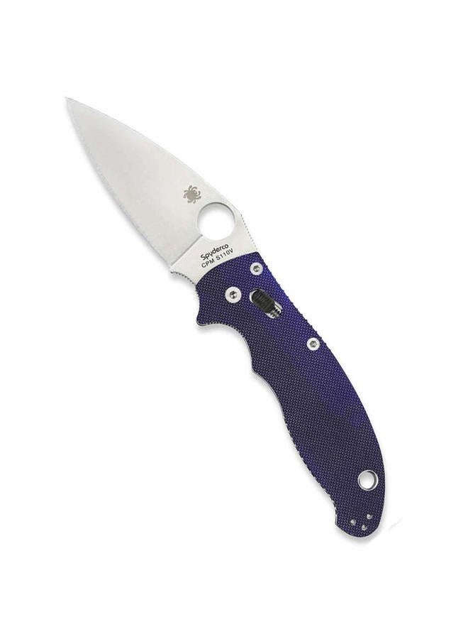Spyderco Manix 2 Signature Knife with 3.37" CPM S110V Steel Blade and Durable Dark Blue G-10 Handle - PlainEdge - C101GPDBL2 - Image 1