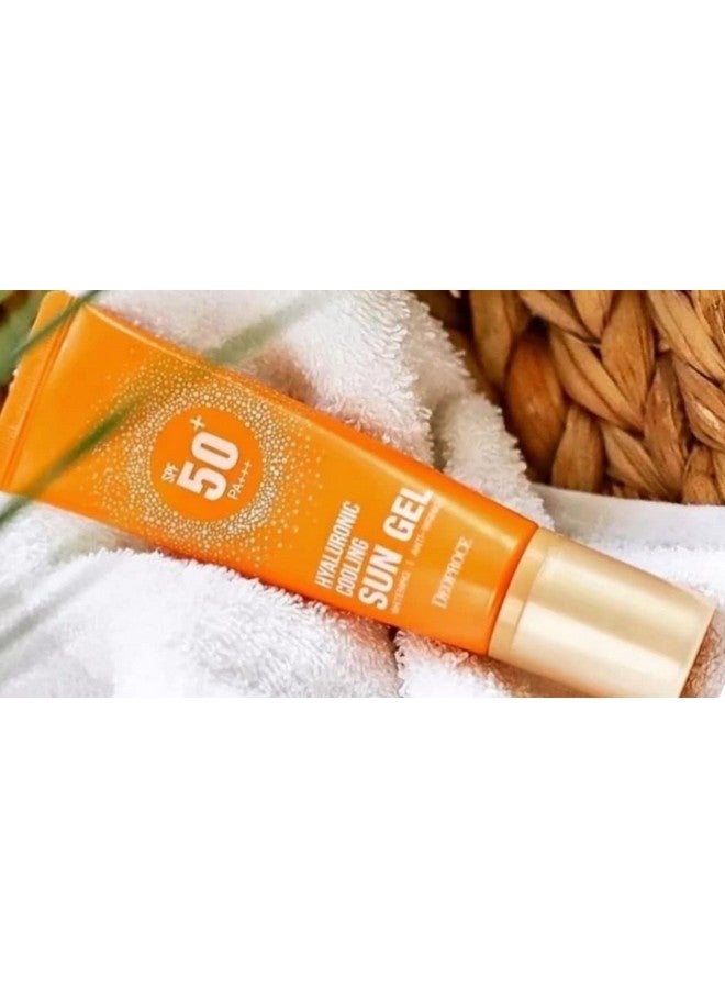 DEOPROCE Hyaluronic Cooling Sun Gel Spf50+ Pa+++ 50G Korean Skincare Antiaging Kbeauty Sunscreen With No White Cast - Image 2