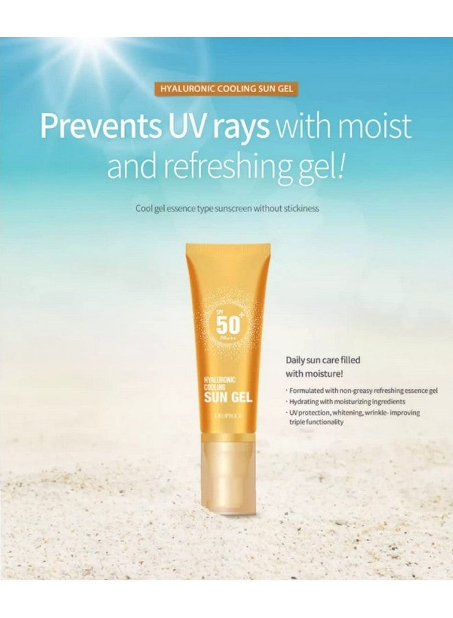 DEOPROCE Hyaluronic Cooling Sun Gel Spf50+ Pa+++ 50G Korean Skincare Antiaging Kbeauty Sunscreen With No White Cast - Image 4
