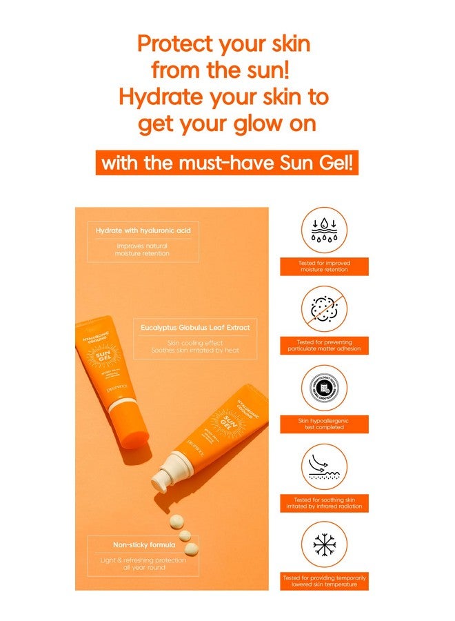 DEOPROCE Hyaluronic Cooling Sun Gel Spf50+ Pa+++ 50G Korean Skincare Antiaging Kbeauty Sunscreen With No White Cast - Image 3