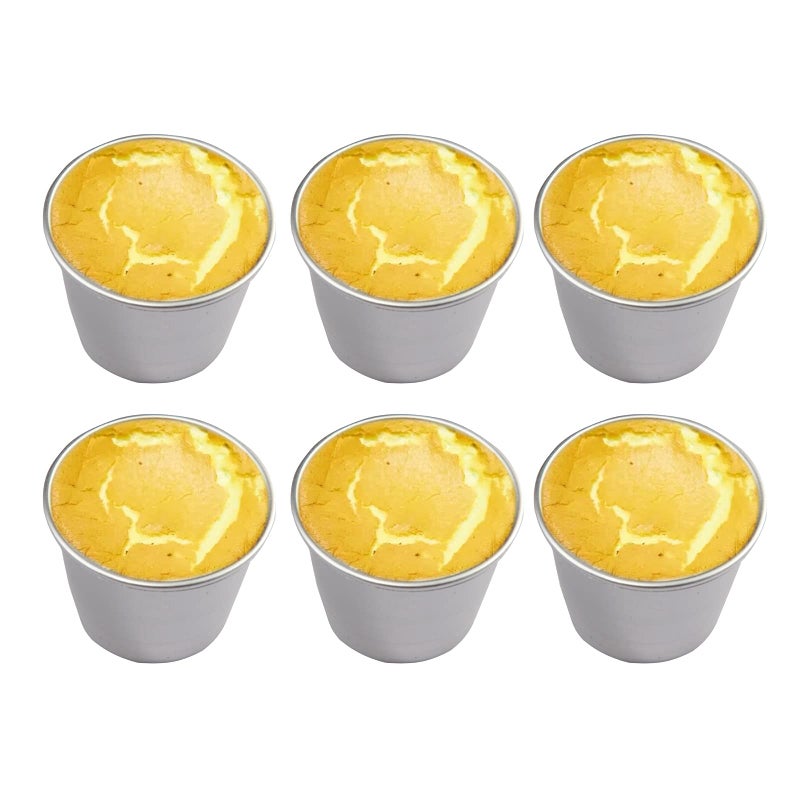 Set of 6 Nonstick Individual Tumblers Popovers Chocolate Molten Pans Pudding Cups Raspberry Souffle Pot Darioles Ramekins Brownies Mold Size 3 Inches